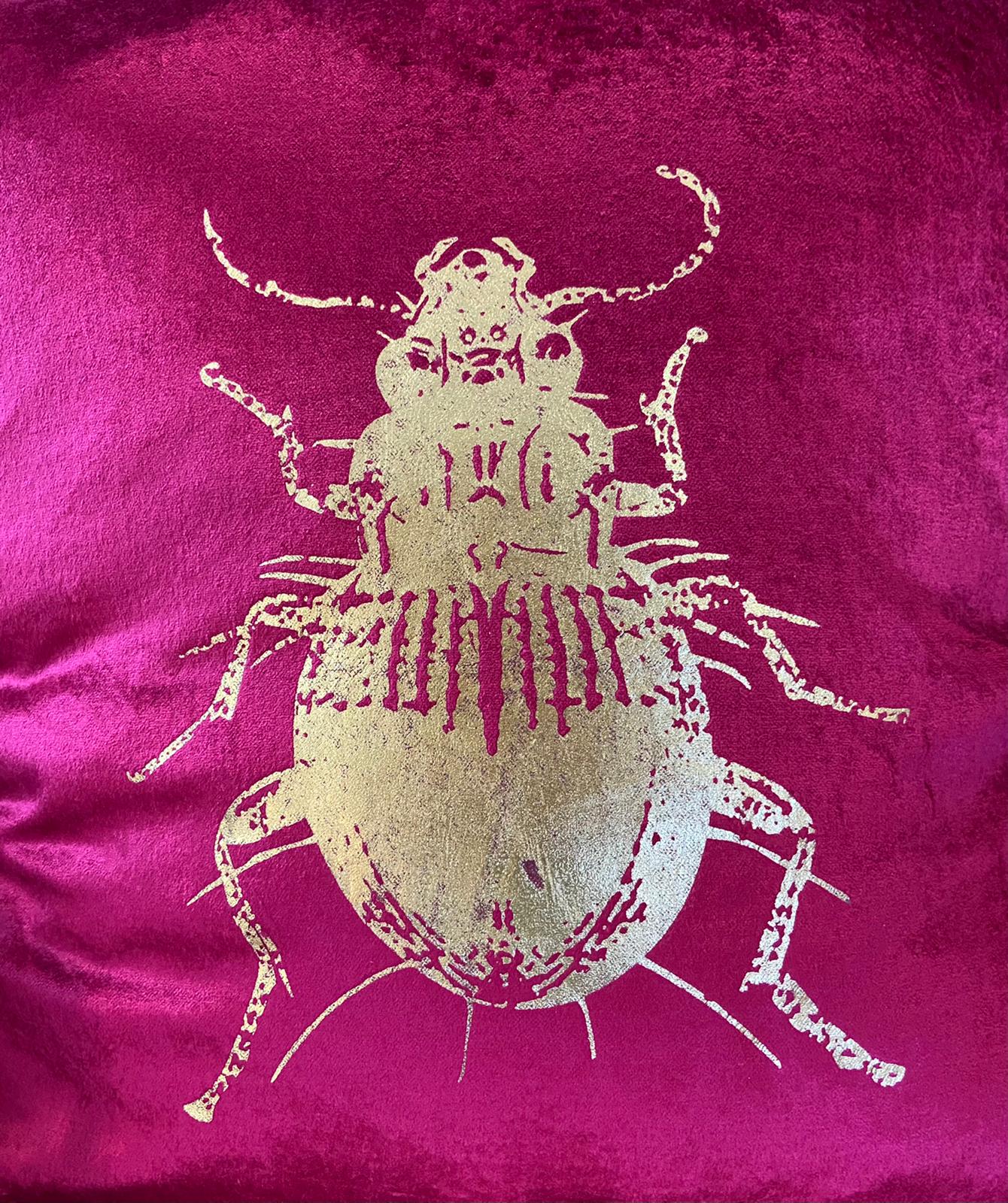 Kare, cuscino "Bug", cotone viola, 45x45x5 cm