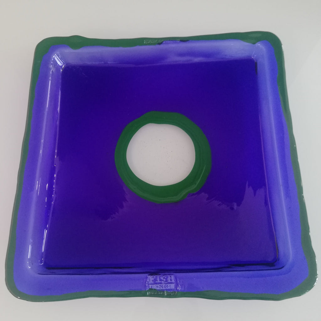 Corsi Design, Vassoio Try Tray square (blu trasparente, verde opaco), taglia M