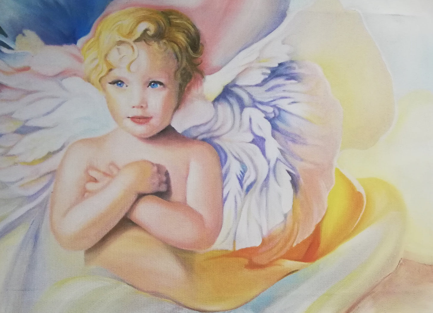 Dorta Raffaella, "Angel" painting, oil on canvas, 30x25