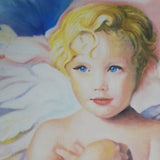 Dorta Raffaella, "Angel" painting, oil on canvas, 30x25