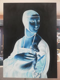 Dorta Raffaella, quadro "Dama Blu", olio su tela, 50x70