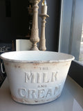 La Fabbrica del Verde, contenitore Milk Cream bianco, metallo, 32x49xh26