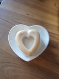 Fiorerà un Giardino, heart-shaped saucer in stoneware, cream color, 10x11.5 cm