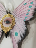 Enzo De Gasperi, set of 2 decorations butterflies with eye, resin, h15
