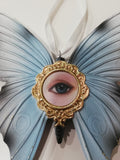 Enzo De Gasperi, set 2 decorazioni farfalle con occhio, resina, h15