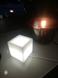 Vondom, lampada vaso Cube Light Ice, 10x10x10 cm, luce bianca, designer Maceteros