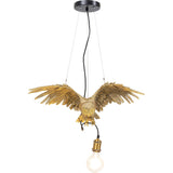 Kare, lampada a sospensione "Owl", poliresina e acciaio laccato, 28x57x14