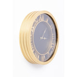 Kare, "Luxemburg" wall clock, brass-plated aluminum and glass, diameter 33 x depth 6 cm