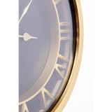 Kare, "Luxemburg" wall clock, brass-plated aluminum and glass, diameter 33 x depth 6 cm