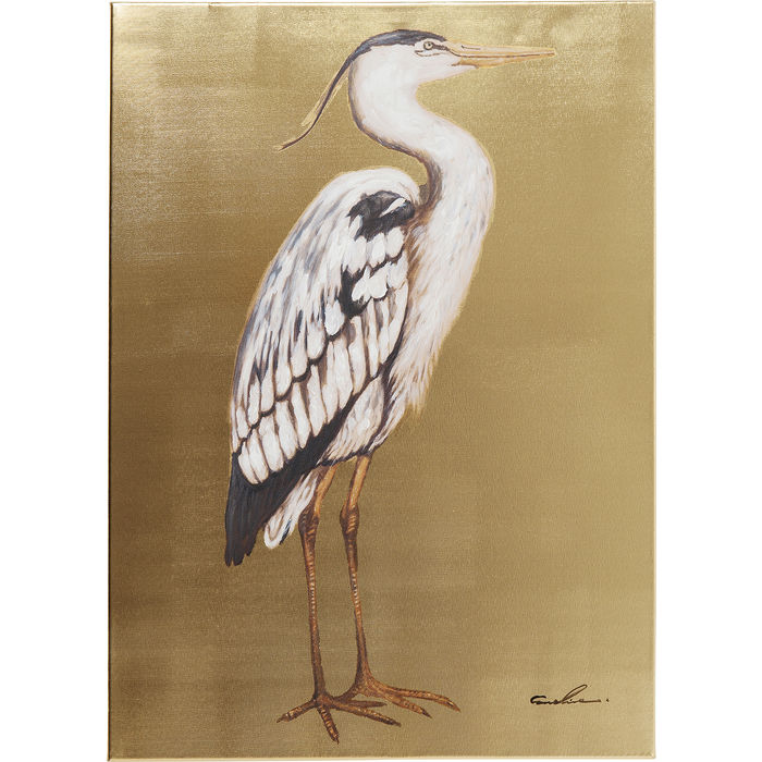 Kare, quadro "Heron Right", tempera acrilica su tela, 50x70