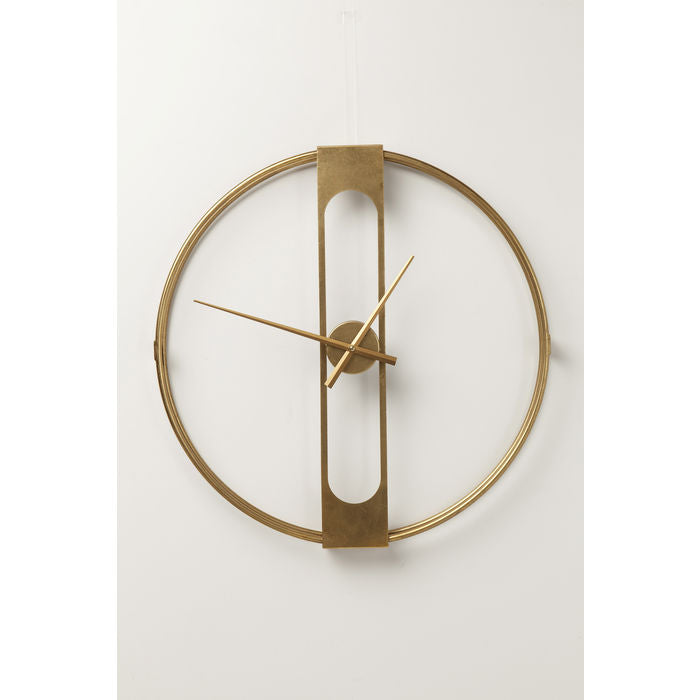 Kare, orologio da parete "Clip", metallo oro, diametro 60 x profondità 10 cm