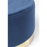 Kare, pouf "Cherry Blue", velluto blu ed ottone, 35x55x55