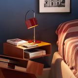 Oluce, Lampada da tavolo Mini Coupè, designer Joe Colombo, h34x d15 cm, metallo e alluminio Rosso scarlet, 2201
