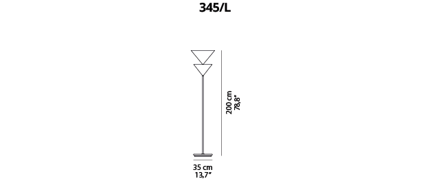 Oluce, Lampada da terra Pascal, metallo alluminio bronzo, h200xd35 cm, Vico Magistretti