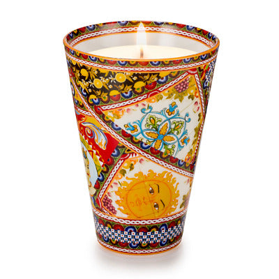 Lamart, vaso portacandela alto in porcellana con candela profumata 200 h Santa Rosalia, 16x22 cm