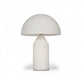 Oluce, White table lamp, Atollo model, small size, diameter 25 cm