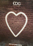 Enzo De Gasperi, neonled white light heart 2 small faces, h20 x 16 cm, cable 2 meters long