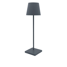 Zafferano, lampada Poldina PRO tavolo grigio scuro con base ricarica wireless