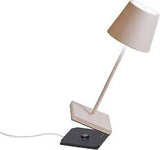 Zafferano, lampada Poldina PRO tavolo sabbia con base ricarica wireless