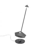 Zafferano, lampada Pina PRO tavolo grigio scuro con base ricarica wireless