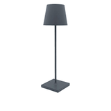 Zafferano, lampada Poldina PRO tavolo grigio scuro con base ricarica wireless