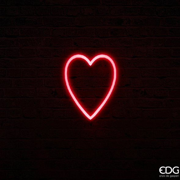 Enzo De Gasperi, neonled double-sided large heart, h40x32 with 2 m cable