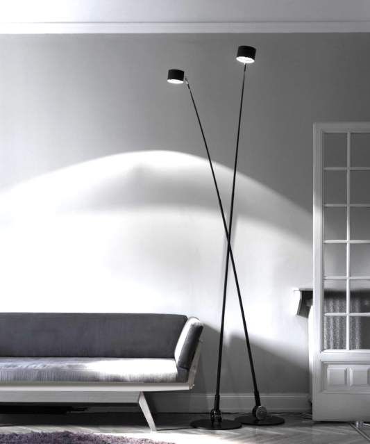 Davide Groppi, Sampei 260 adjustable and extendable floor lamp, fiberglass and black metal, Compasso d'Oro ADI 2014, art. 183204