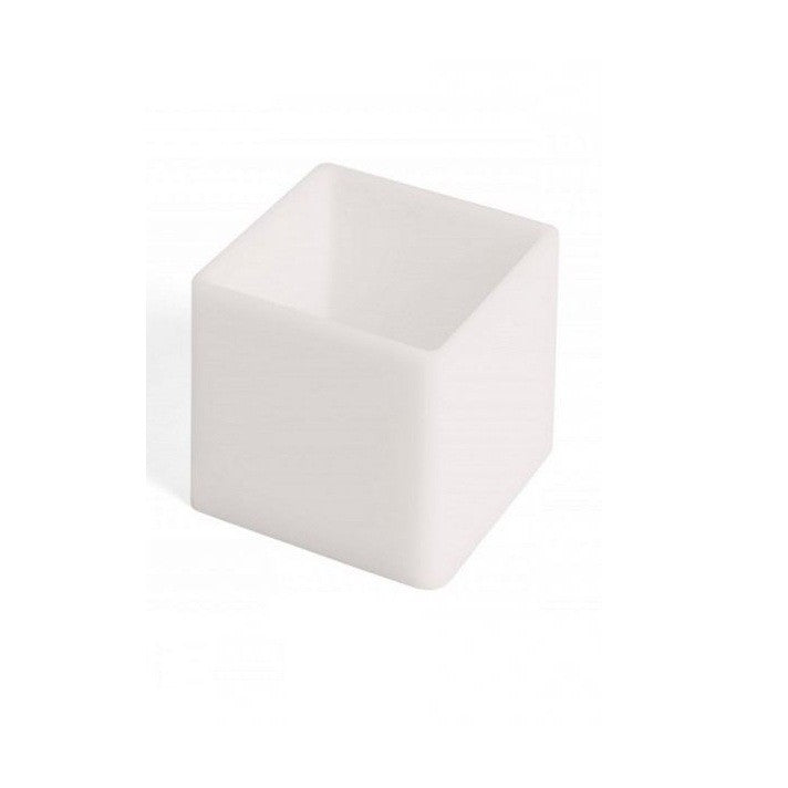 Geelli, contenitore Fusto Cubo in gel colore bianco, designer Monica Graffeo, GFU-CUB