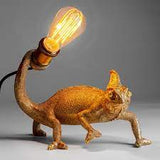 Kare, lampada da tavolo Camaleonte, poliresina oro,H23 x L15 x P29 cm