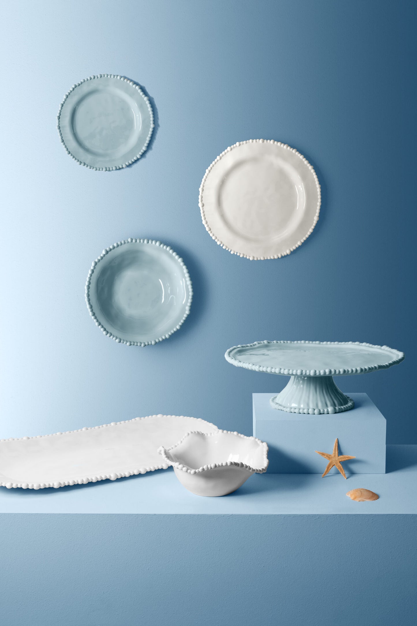 Baci Milano, set 3 piatti fondi tortora, acqua, bianco, melamina, linea Joke table & Kitchen, PL2.COL