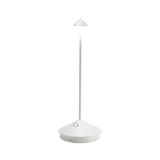 Zafferano, lampada Pina PRO tavolo bianca con base ricarica wireless