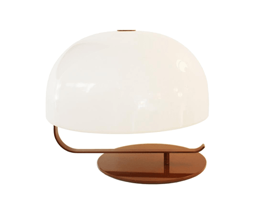 Oluce, White and brown table lamp, Zanuso model, 275