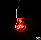 Enzo De Gasperi, lampadina Love LED d12,5, con cavo rosso 250v da 3 mt