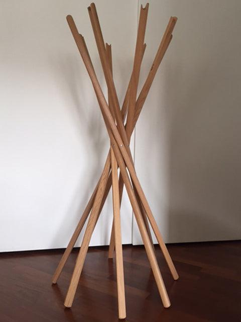 Zanotta, Sciangai coat stand, natural varnished oak