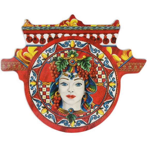 Baci Milano, tagliere grande Carretto rosso, linea Joke Sicily - Kitchen, melamina, JCART1.SIC02